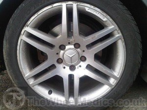 001. Mercedes AMG Diamond Cut wheel- Before Powder Coating