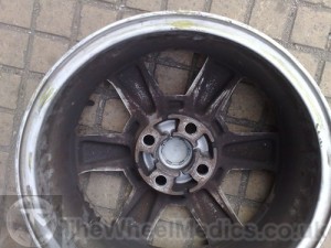 004. Mercedes Bent Alloy Wheel Repair. After Straightening Alloy