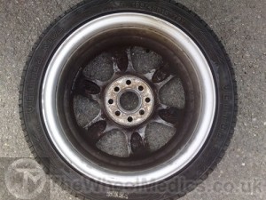 004. Toyota Buckled & Bent Alloy Wheel. After Alloy Wheel Straightening.