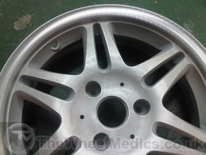 009. Alloy Wheel Acid dipped, shot blasting. Repaired and ready for Powder Coating.