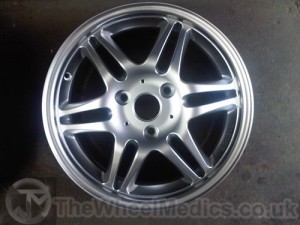 Brabus Alloy Wheel Fully Refurbished and Repaired. Powder Coated into Hyper Silver